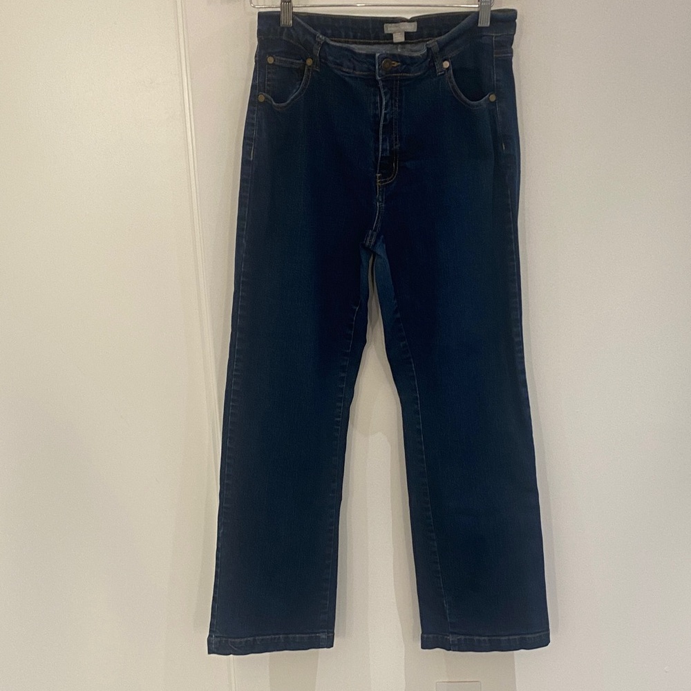 Woman Within Jeans 12W Straight Full Leg Medium Wash Good Condition